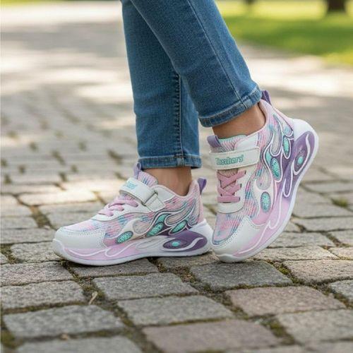 TomWins 015 Beyaz-Pembe Cırtlı Kız Çocuk Spor Ayakkabı