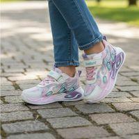 TomWins 015 Beyaz-Pembe Cırtlı Kız Çocuk Spor Ayakkabı