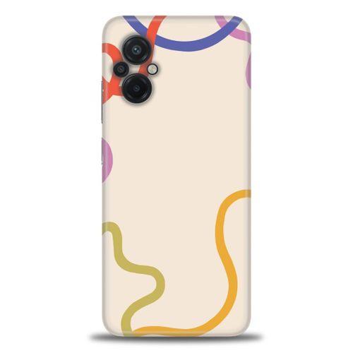 Xiaomi Poco M5 Kılıf HD Baskılı Kılıf - Renk Çizgileri + Tam Ekran Koruyucu