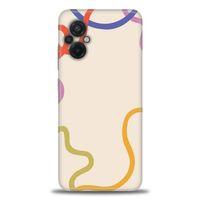 Xiaomi Poco M5 Kılıf HD Baskılı Kılıf - Renk Çizgileri + Tam Ekran Koruyucu