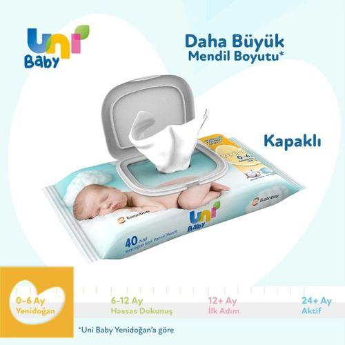 Uni Baby Yenidoğan Islak Havlu Mendil 3Lü 120 Yaprak