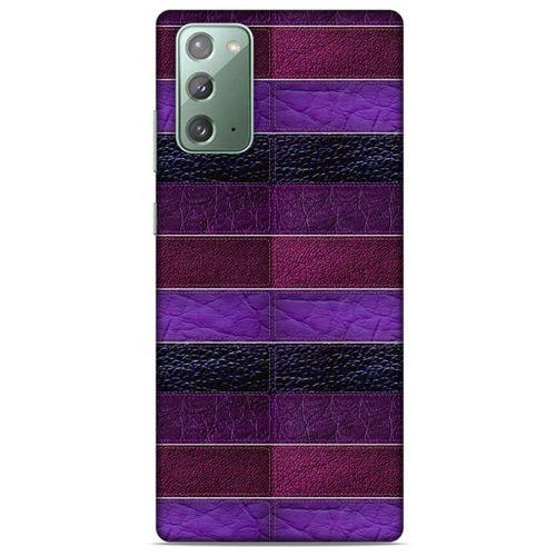 Samsung Galaxy Note 20 Kılıf Patchwork (14) Lansman Kılıf Mor Bordo