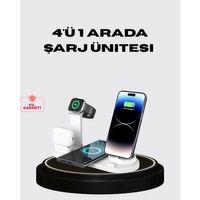 Apple Uyumlu Kablosuz Şarj İstasyonu 4 Cihaz Destekli Ve Hızlı