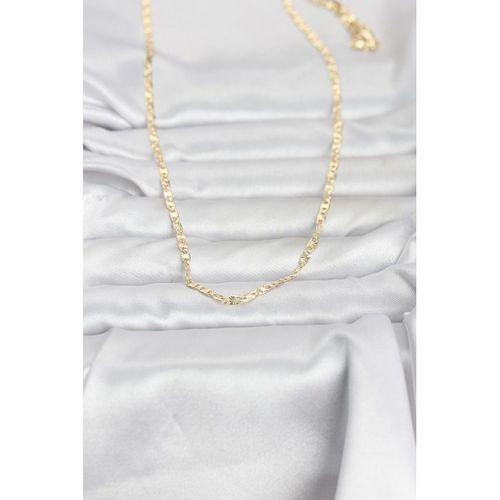 CM 14K Gold Renk Lazer Zincirli Model 60 cm Kadın Kolye
