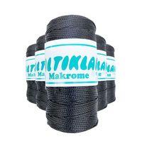 5 Adet Polyester Makrome İpi 68 Füme Gri 100 gr