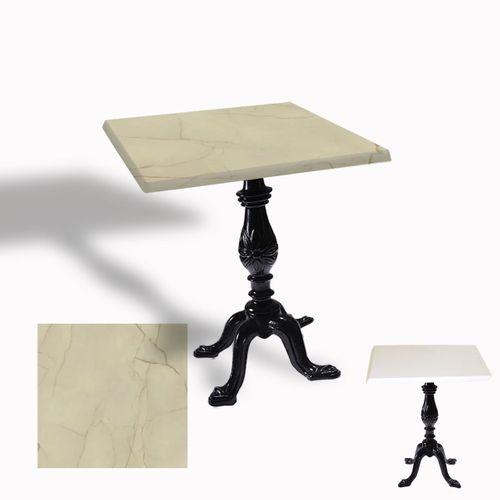 Dockers Çipa 1001 Döküm Ayak Kare Masa 60X60 cm - (Werzalit, Wermodin ve Allzalit Tabla) - Golden Marble