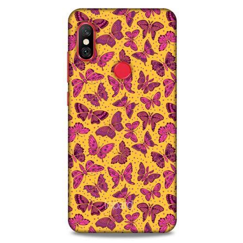 Xiaomi Redmi Note 6 Pro Kılıf Kelebek Etkisi (27) Tasarımlı Kılıf Karışık Renkli