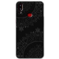 MRCİLETİSİM MRCİLETİSİM Samsung Galaxy A10s Kılıf HD Desen Baskılı Arka Kapak + Temperli Cam - Siyah Mandala