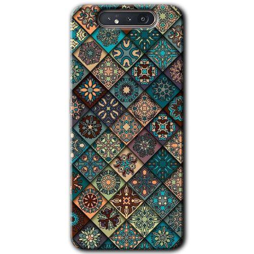 Galaxy A80 Kılıf HD Desen Baskılı Arka Kapak - Mat Mandala