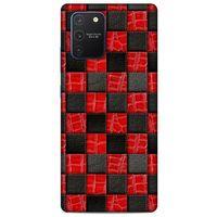 Samsung Galaxy S10 Lite Kılıf Patchwork (47) Crystal Flex Kılıf Siyah Kırmızı