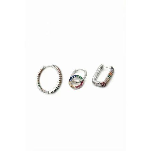 3'lü Halka Küpe - Gümüş