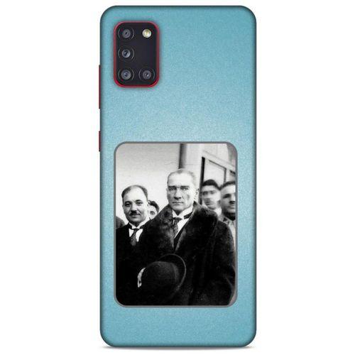 Samsung Galaxy A31 Kılıf Atatürk (34) Slim Armor Kılıf Açık Mavi