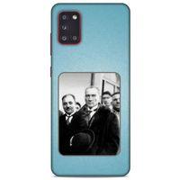 Samsung Galaxy A31 Kılıf Atatürk (34) Slim Armor Kılıf Açık Mavi