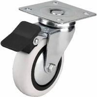 353 - 75x25 Mm Pvc Makaralı Tablalı Frenli Teker 4 Adet