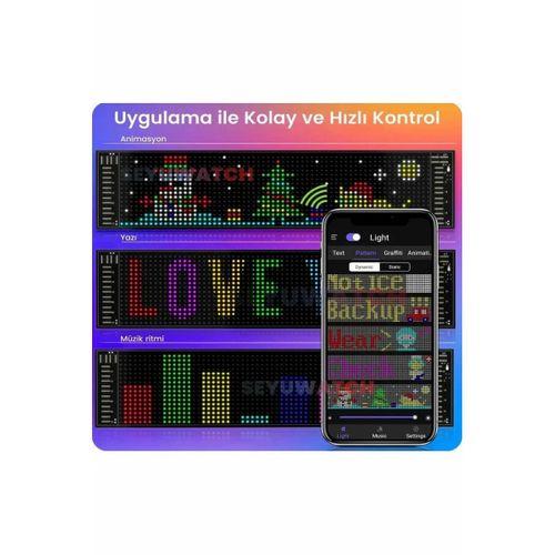 Led Ekran Matrix Panel Cama Yapışan En Büyük Boy 16x96 Led Sayısı Araba Yazısı 12cm-59.5cm