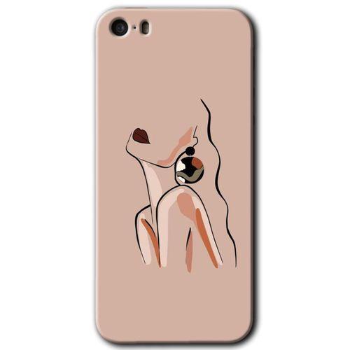 iPhone 5s Kılıf HD Desen Baskılı Arka Kapak + Mat Kobra Cam - Çizim Silüet