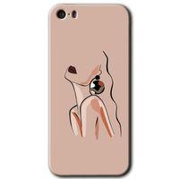 iPhone 5s Kılıf HD Desen Baskılı Arka Kapak + Mat Kobra Cam - Çizim Silüet