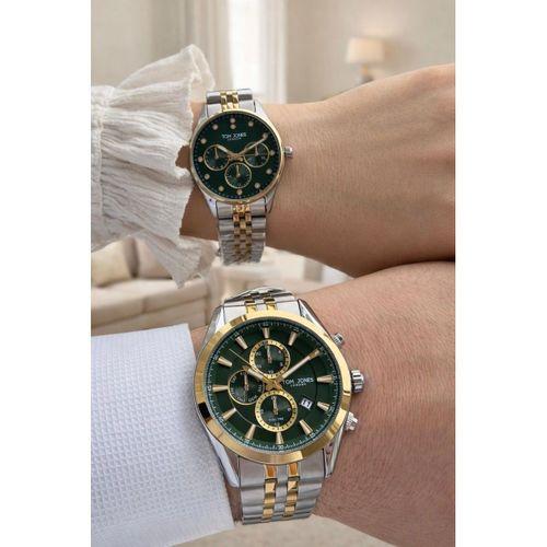 Tom Jones Çiftlere Ve Sevgililere Özel 3 Atm 2 Yıl Garantili Bay Ve Bayan Çift Saati CF.TJ.M001