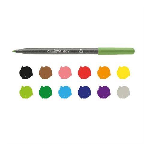 Çocuk Carioca Eco Family Joy Süper Yıkanabilir Keçeli Boya Kalemi 12'Li