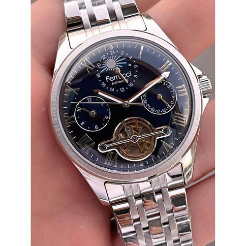 Ferrucci Otomatik Ve Kurmalı Güneş Ve Mehtap Kadranlı Çelik Kordonlu Erkek Kol Saati BFC.03606.1