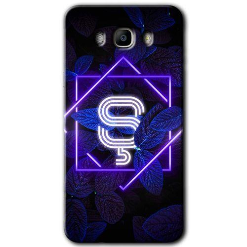 Galaxy J7 2016 Kılıf HD Desen Baskılı Arka Kapak - Dark Neon Yaprak Ş Harfi