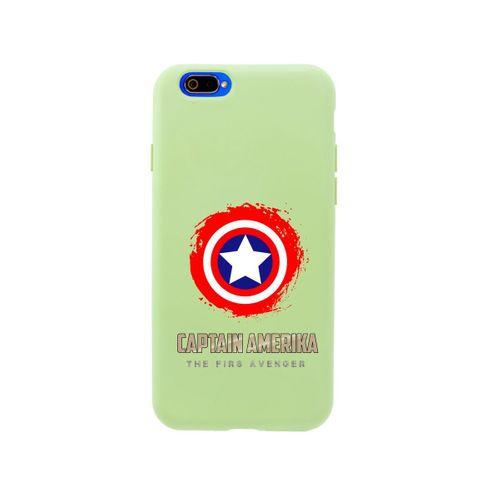 Oppo Realme C2 Captain America Premium Silikonlu Yeşil Telefon Kılıfı