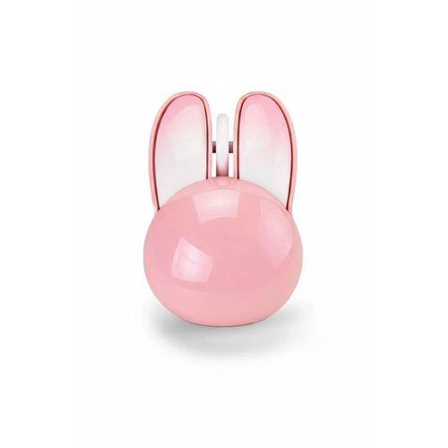 Tavşan Figürlü Kablosuz Mouse Pil Dahil Etiket Hediyeli Pembe