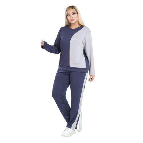 Melsay Butik Lacivert Grimelanj Renk Bloklu Modal Kadın Eşofman Takımı