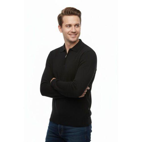 Erkek Polo Yaka Fermuarlı Triko Kazak Regular Fit 7001 BGL-ST04921