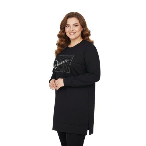 Kadın Siyah Sıfıryaka Taşlı Tunik BGL-ST05086