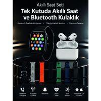 7 Kordonlu Akıllı Saat Ve Bluetooth Kulaklık Seti Nabız Takibi, Bildirimler Ve Spor Modları