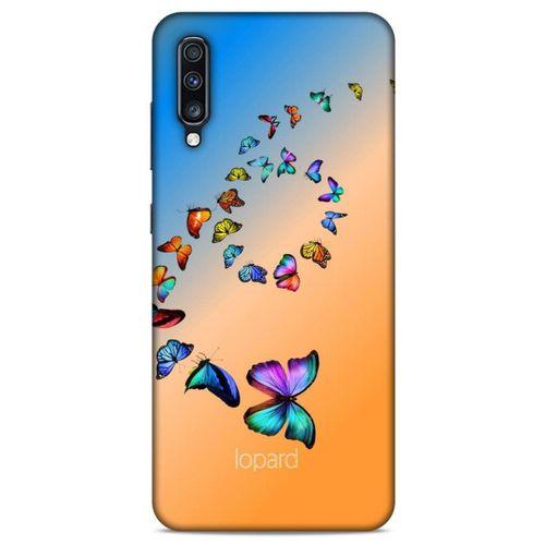 Samsung Galaxy A70 Kılıf Kelebek Etkisi (49) Ultra Silikon Kılıf Şeker Pembe Mavi