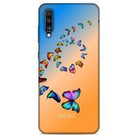 Samsung Galaxy A70 Kılıf Kelebek Etkisi (49) Ultra Silikon Kılıf Şeker Pembe Mavi
