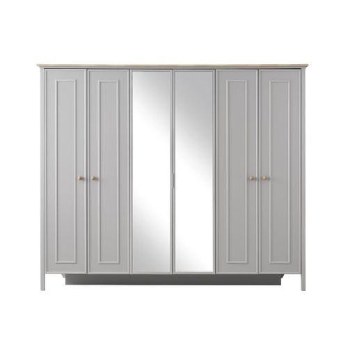 Yakamoz 6 Kapaklı Aynalı Elbise Dolabı Gardrop 253x64x213