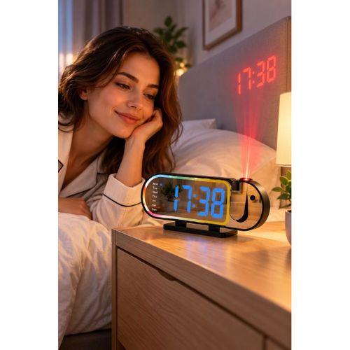 Dijital Led Masa Saati Masaüstü Alarm Saati Parlaklık Ayarlı Sıcaklık Ve 12 24 Saat Göstergeli