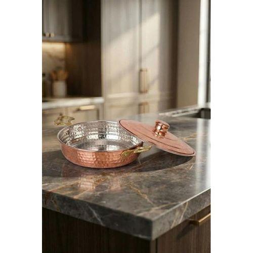 Turna Bakır Emirgan Tava 4 No 20 Cm El Dövme Kırmızı Turna7600-1