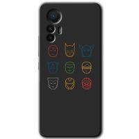 Xiaomi Mi 12 Lite HD Baskılı Kılıf + 9D Tam Ekran Koruyucu - Avengers Minimalism