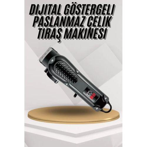 Dijital Profesyonel Kablosuz Saç Sakal Tıraş Makinası Sessiz Paslanmaz Çelik