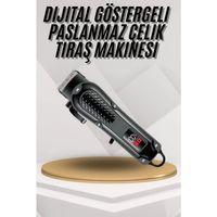 Dijital Profesyonel Kablosuz Saç Sakal Tıraş Makinası Sessiz Paslanmaz Çelik