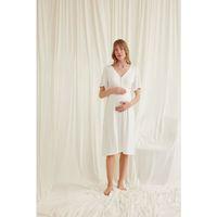 Dantelli Önü Düğmeli Hamile Lohusa Gecelik