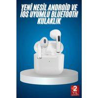 Bluetooth Kulaklık Beyaz Çağrı Cevaplama Dokunmatik Kontrol Kablosuz