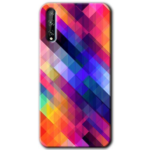 Potkal Hediye Fabrikası Huawei P Smart S HD Baskılı Kılıf + 9D Tam Ekran Koruyucu - Multi Oblique