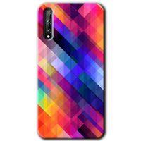 Potkal Hediye Fabrikası Huawei P Smart S HD Baskılı Kılıf + 9D Tam Ekran Koruyucu - Multi Oblique