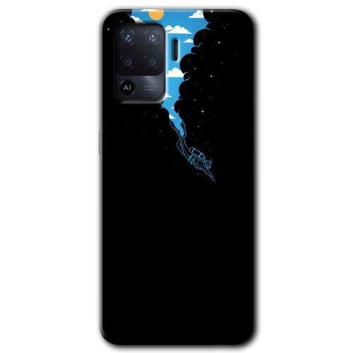 Oppo Reno 5 Lite Kılıf HD Baskılı Desen + Hayalet Cam Yandan Görünmez
