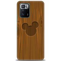 Xiaomi Poco X3 GT Kılıf HD Baskılı Kılıf - Ahşap Mickey + Tam Ekran Koruyucu
