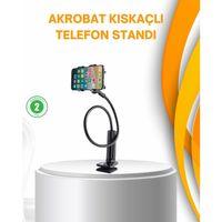Esnek Gövdeli Mandallı Masaüstü Telefon Tutucu