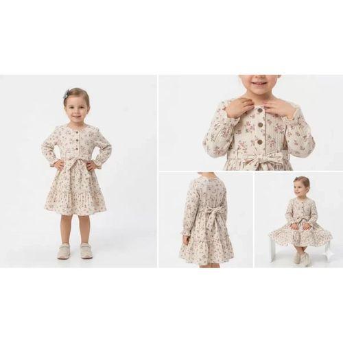 5/9 Yaş Müslin Pamuk Kumaş Çocuk Elbisesi