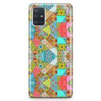 Samsung Galaxy A51 Kılıf Yeşil Vintage Arka Kapak Koruma Desenli Full Koruyucu