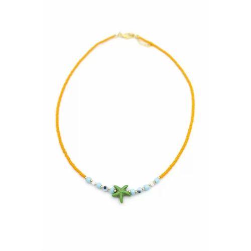 Boncuk Deniz Yıldzı Kolye - Turuncu