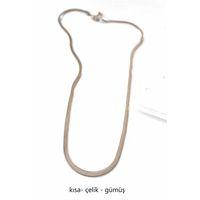 Kısa İtalyan Çelik Kolye-45 CM - Gümüş
